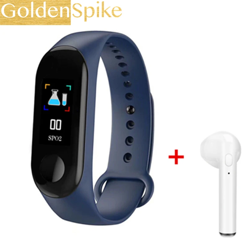 GOLDENSPIKE M3 Smart Bracelet Band Fitness Tracker Heart Rate Messages Reminder Color Screen Waterproof Sport Wristband | Электроника