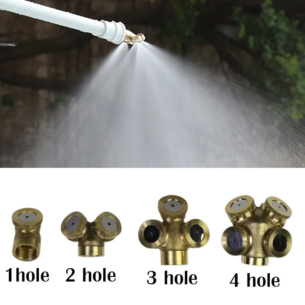 

Adjustable Brass Spray Misting Nozzle Garden Sprinklers Fitting Hose Water Connector 4 Holes Irrigation Fitting Garden sprinkler