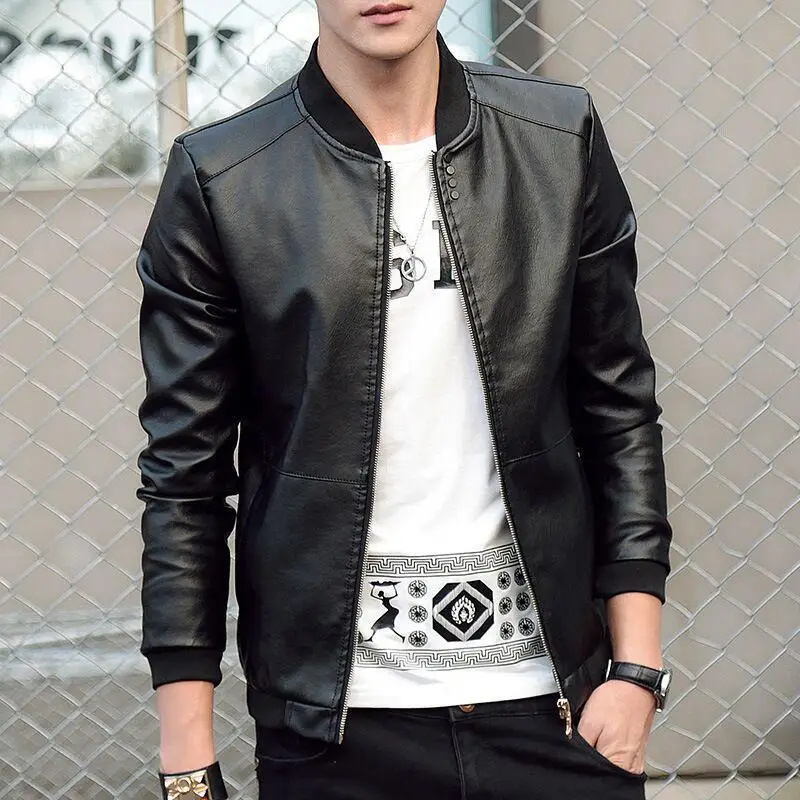 Leather jackets men 2019 Faux Leather Slim Autumn Fashion PU Leather Jacket Men Motorcycle Jackets Dark blue coat Plus size 4XL
Leather jackets men 2019 Faux Leather Slim Autumn Fashion PU Leather Jacket Men Motorcycle Jackets Dark blue coat Plus size 4XL