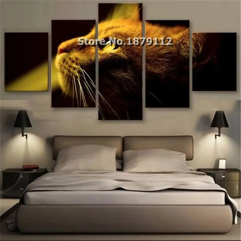 Image 2017 New Arrival Canvas Art Multi Size Kawaii Cat Oil Paintings Print Spray Cute Animal Picture Unframed Artwork For Living Room