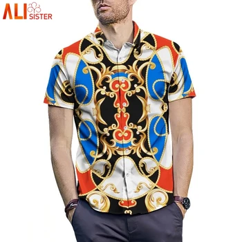 Fashion 3d Floral Print Men Shirt Casual Slim Fit Short Sleeve Golden Hawaiian Camiseta Masculina Chemise Homme
Fashion 3d Floral Print Men Shirt Casual Slim Fit Short Sleeve Golden Hawaiian Camiseta Masculina Chemise Homme