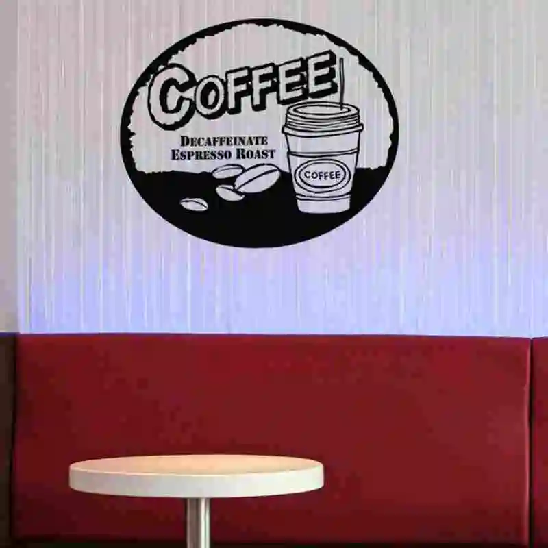 Coffee Shop Wall Decal Cafes Milk Tea Bakey Cake Art Sticker DIY Home Decoration Mural Decor Glass | Дом и сад