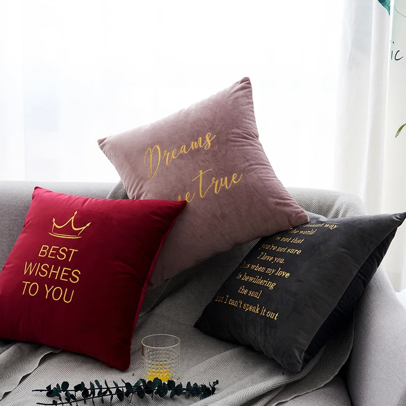 Solid Velvet Cushion Cover Home Decorative Embroidery Pink Grey Red Green Love Poem Pillow Cover for Home Sofa Bed 45x45cm
Solid Velvet Cushion Cover Home Decorative Embroidery Pink Grey Red Green Love Poem Pillow Cover for Home Sofa Bed 45x45cm