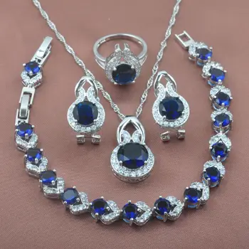 Silver Color Crystal Jewelry Sets Women's Wedding Blue Crystal Bracelet Necklace Pendant Earrings Ring Russian Style YZ0265
Silver Color Crystal Jewelry Sets Women's Wedding Blue Crystal Bracelet Necklace Pendant Earrings Ring Russian Style YZ0265