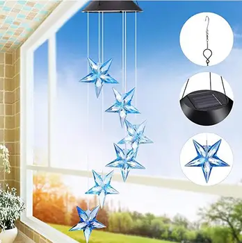 Solar Powered Wind Chime Waterproof Color Changing Sun/Star LED Wind Chime For Home Balcony Garden Party Decor
Solar Powered Wind Chime Waterproof Color Changing Sun/Star LED Wind Chime For Home Balcony Garden Party Decor