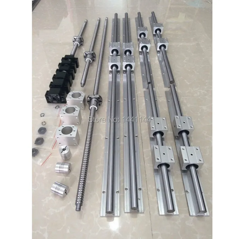 

SBR16 linear guide rail 6 set SBR16 - 600/600/1000mm + SFU1605 - 650/650/1050mm ballscrew + BK12 BF12 + Nut housing cnc parts