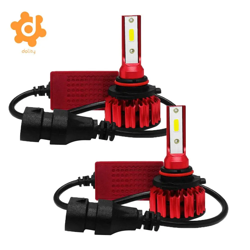2PCS/SET Q6-HB3/9005/H10 Led Headlight Bulbs Kit Mini Design 25W 3000LM 6000K IP68 QUALITY RED