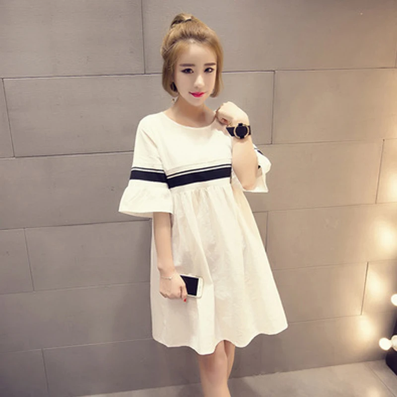 Women's Clothing Korean Version Pregnant Dress Brief Nursing Dresses Maternity Clothess Horn Sleeve Splice Pregnant Women Skirt
Women's Clothing Korean Version Pregnant Dress Brief Nursing Dresses Maternity Clothess Horn Sleeve Splice Pregnant Women Skirt