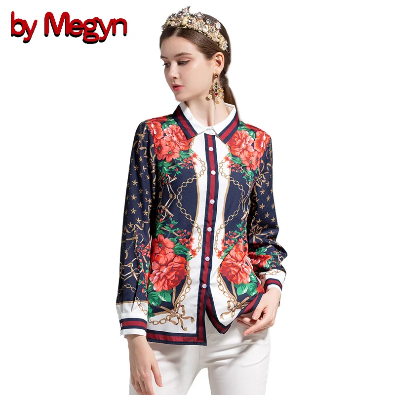 

by Megyn 2019 summer women blouse long sleeve shirts floral print блузка женская plus size 3XL women casual blouses for female