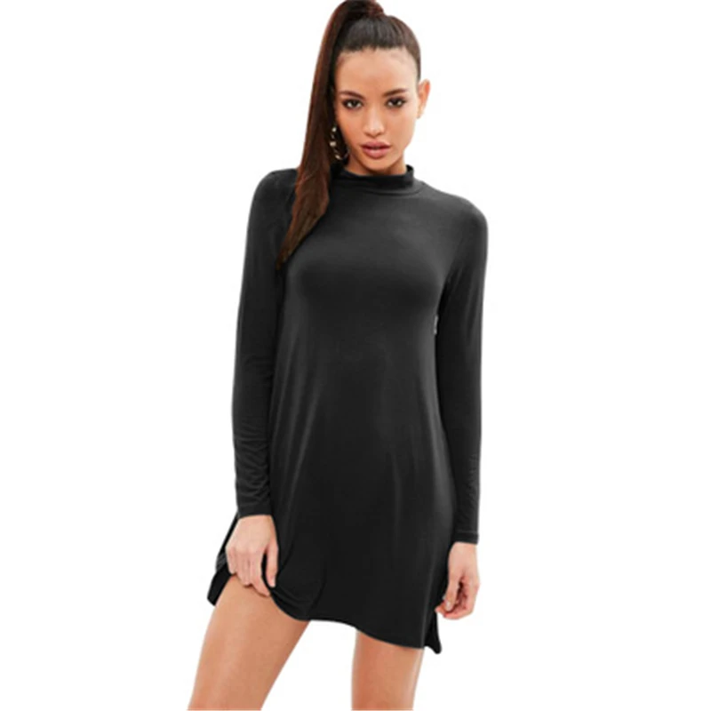 Pure color cotton large size casual women's dress Europe and America spring and autumn women's round neck long sleeve dress G5
Pure color cotton large size casual women's dress Europe and America spring and autumn women's round neck long sleeve dress G5
