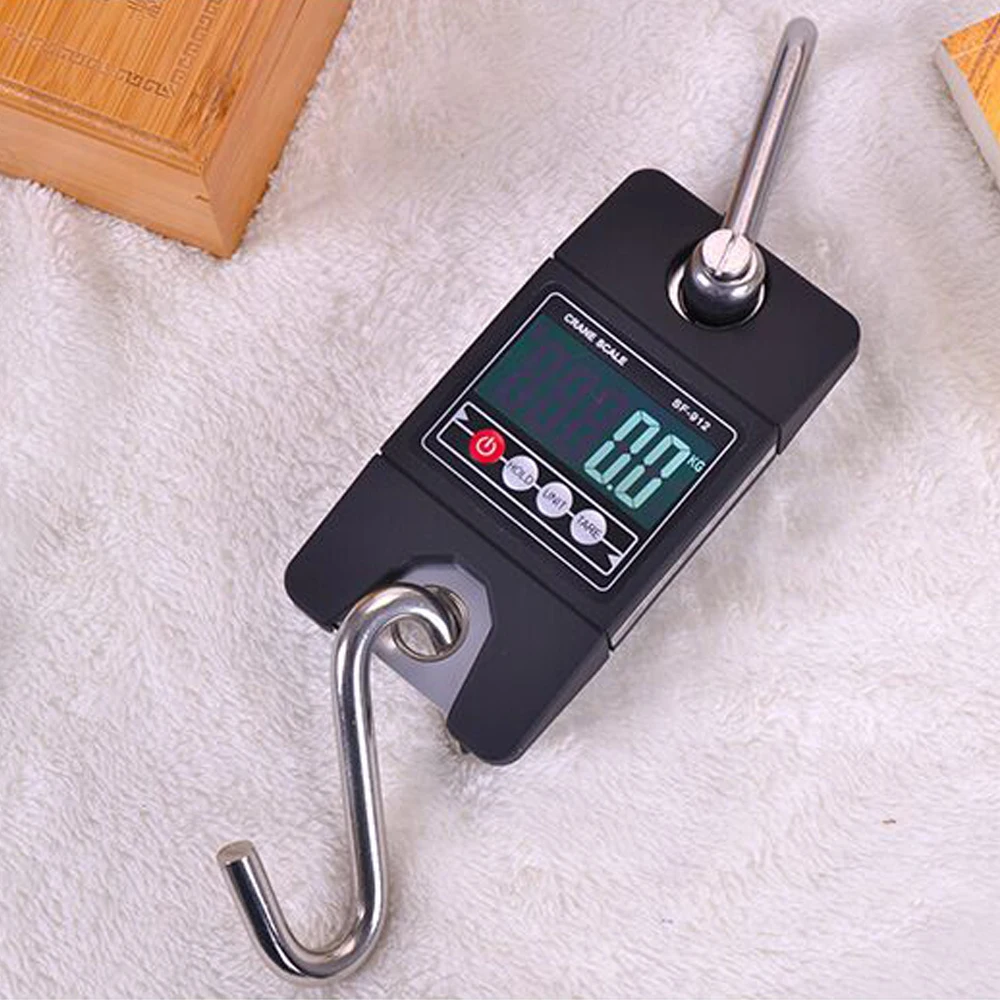 

300kg Weighing Scales Mini Digital Scale Electronic Hanging Steelyard Balance Industrial Crane Lcd Weight Hook Hand Scale