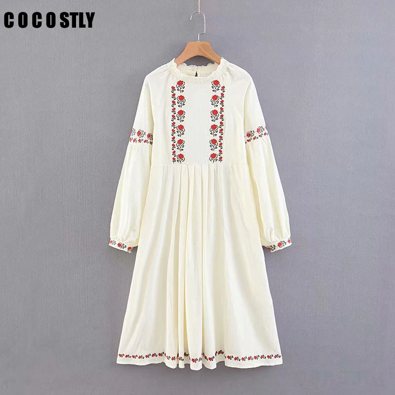 Floral Embroidery Retro Midi Dress Women Long Sleeve Loose Lace Patchwork Dress Ladies Summer Autumn Boho Beach Party Long Dress
Floral Embroidery Retro Midi Dress Women Long Sleeve Loose Lace Patchwork Dress Ladies Summer Autumn Boho Beach Party Long Dress