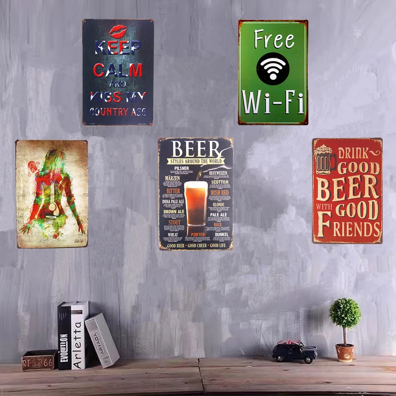 Vintage Shabby chic Metal Tin Signs Beer Free WiFi Pub Club Party Poster Restaurant Coffee Cafe Wall Stickers Decor
Vintage Shabby chic Metal Tin Signs Beer Free WiFi Pub Club Party Poster Restaurant Coffee Cafe Wall Stickers Decor