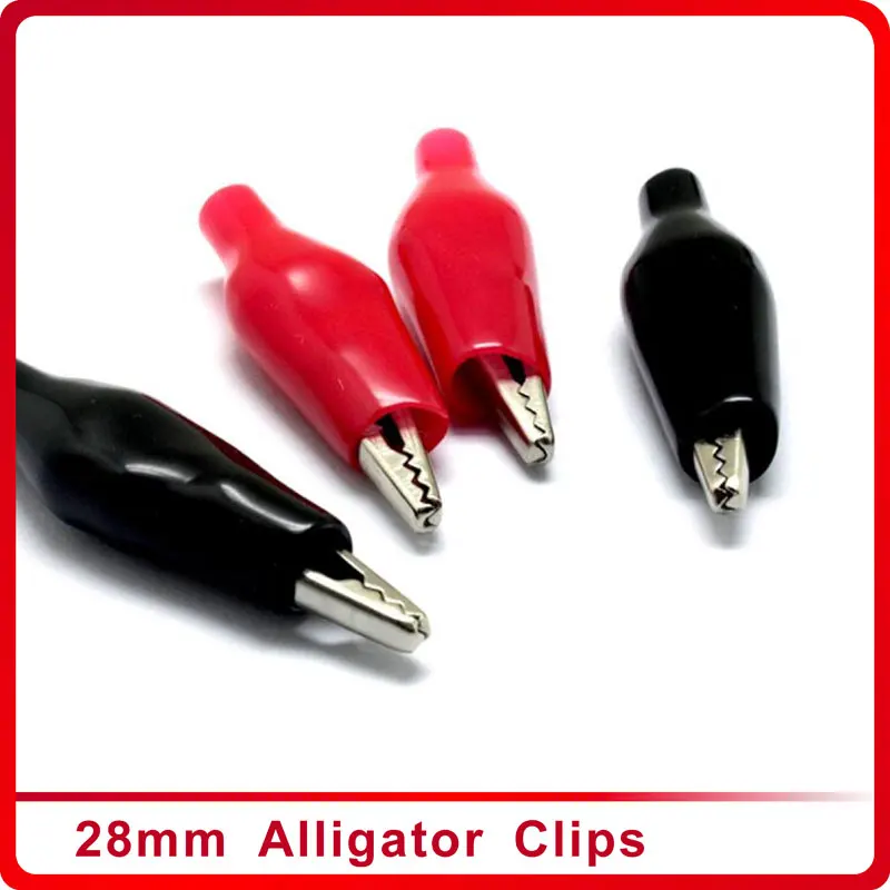 20pcs/lot 28MM Metal Alligator Clip G98 Crocodile Electrical Clamp for Testing Probe Meter Black and Red with Plastic Boot
20pcs/lot 28MM Metal Alligator Clip G98 Crocodile Electrical Clamp for Testing Probe Meter Black and Red with Plastic Boot