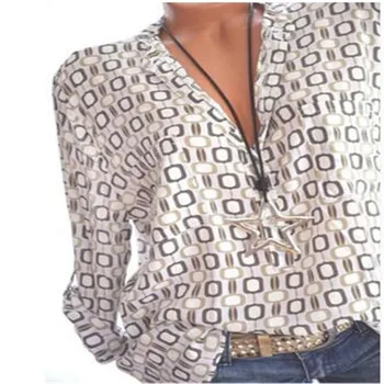 Women Summer Shirts Casual V-neck Loose Chiffon Blouse Tops Camisa Feminina Long Sleeve Geometry Print Blouses Plus size Shirt
Women Summer Shirts Casual V-neck Loose Chiffon Blouse Tops Camisa Feminina Long Sleeve Geometry Print Blouses Plus size Shirt