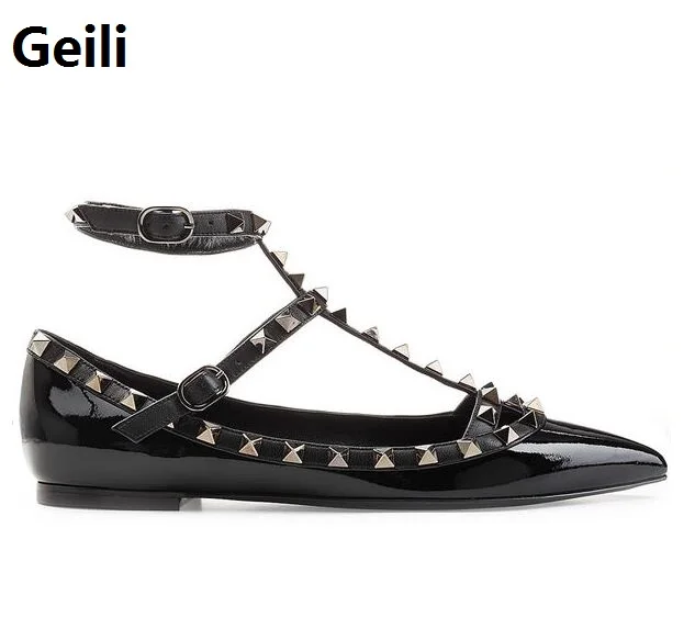 luxurious Brand Women Shoes Rivet Flats Shoes Genuine Leather Metal Ankle Strap Pointed Toe Shoes Studded Ballerinas
luxurious Brand Women Shoes Rivet Flats Shoes Genuine Leather Metal Ankle Strap Pointed Toe Shoes Studded Ballerinas