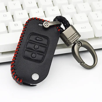 

Leather Car Key Cover Case For Honda Accord City Civic CRV Element Fit HRV Odyssey Crider Spirior Freed Jazz Jade 2015-2018 XRV