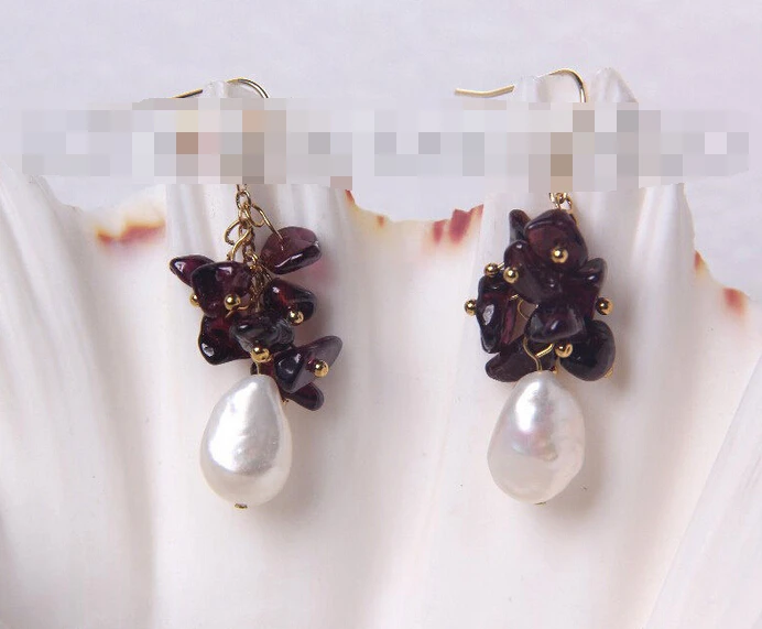 FREE SHIPPING hot sell new - 1632 baroque white freshwater pearl red garnet dangle earrings 30%
FREE SHIPPING hot sell new - 1632 baroque white freshwater pearl red garnet dangle earrings 30%