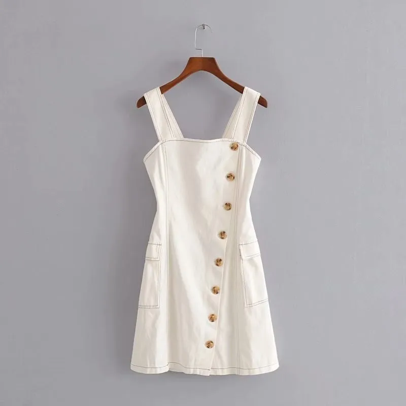 Vintage White Denim Dress Summer Slim Bodycon Mini Dress Women Hit Color Single Breasted Vestidos
Vintage White Denim Dress Summer Slim Bodycon Mini Dress Women Hit Color Single Breasted Vestidos