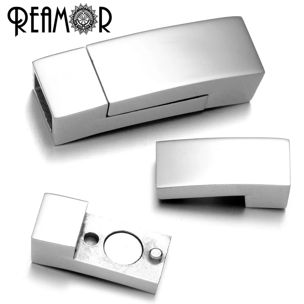 REAMOR Hole Size 3*5mm 316l Stainless Steel Connectors Charm Magnet Buckle Jewelry Findings Flat Leather Bracelet Magnetic Clasp
REAMOR Hole Size 3*5mm 316l Stainless Steel Connectors Charm Magnet Buckle Jewelry Findings Flat Leather Bracelet Magnetic Clasp