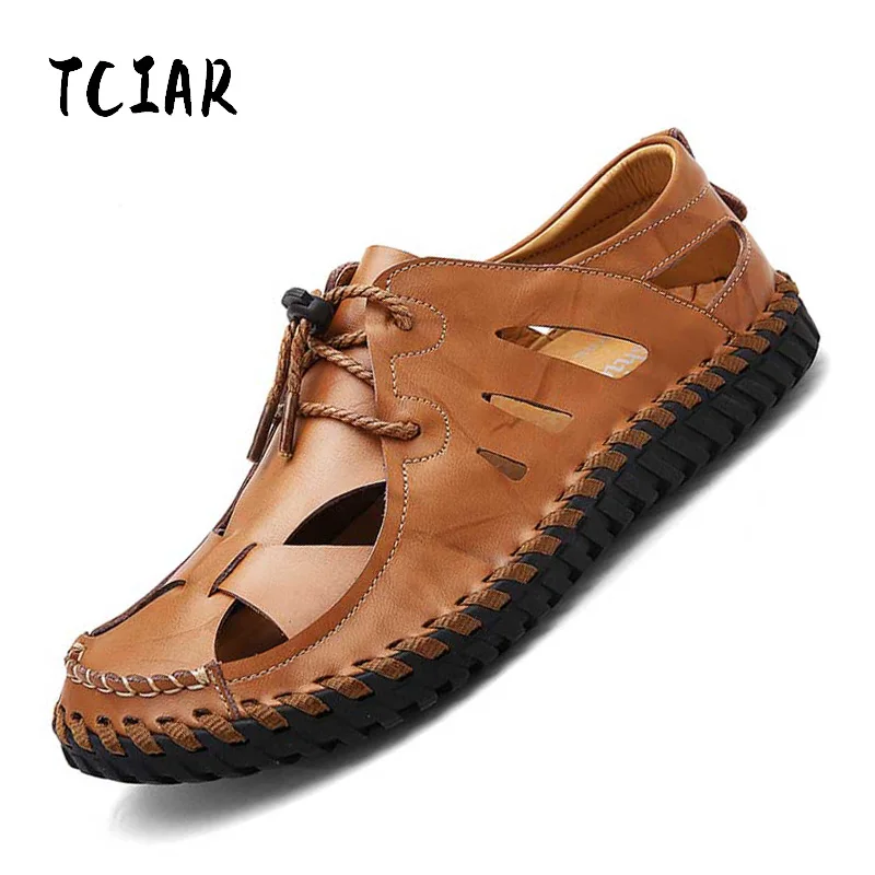 Mens Genuine Split Leather Sandals Summer Beach Shoes Fashion Comfortable Outdoor Casual Lace-up Sandals Male Footwear DS003
Mens Genuine Split Leather Sandals Summer Beach Shoes Fashion Comfortable Outdoor Casual Lace-up Sandals Male Footwear DS003