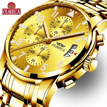 Relogio Masculino Wrist Watches Men 2019 Top Brand Luxury OLMECA Golden Chronograph Men Watches Gold Big Male Wristwatch Man
Relogio Masculino Wrist Watches Men 2019 Top Brand Luxury OLMECA Golden Chronograph Men Watches Gold Big Male Wristwatch Man