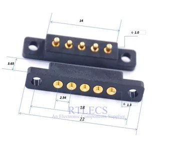 2 pcs Spring Loaded Connector Pogo Pin 5 Pin 2.54 mm Pitch Through Holes PCB Vertical With Flange Panel Mount Single Row Strip
2 pcs Spring Loaded Connector Pogo Pin 5 Pin 2.54 mm Pitch Through Holes PCB Vertical With Flange Panel Mount Single Row Strip
