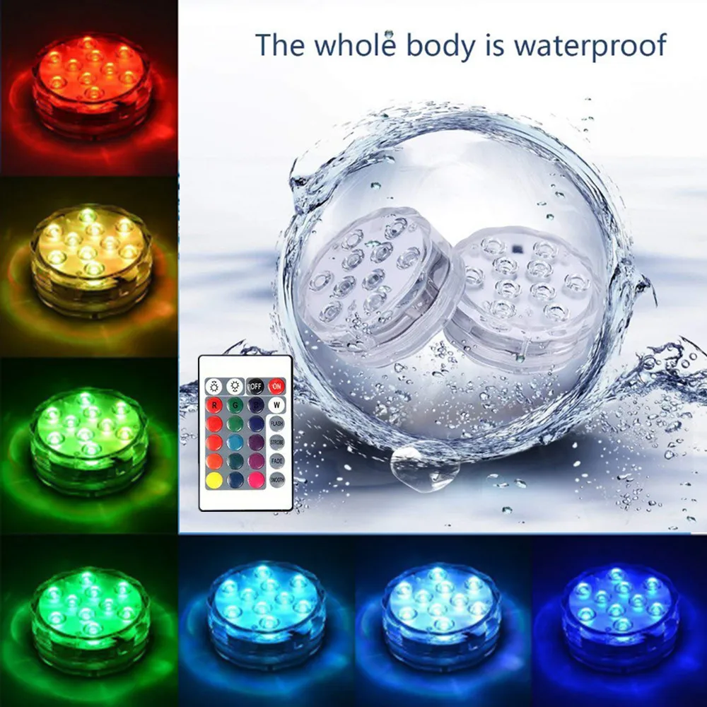 New 10 Led Remote Controlled RGB Submersible Light Battery Operated Underwater Night Lamp Vase Bowl Outdoor Garden Pool Light
New 10 Led Remote Controlled RGB Submersible Light Battery Operated Underwater Night Lamp Vase Bowl Outdoor Garden Pool Light