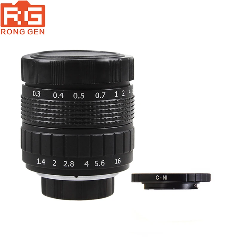 

FUJIAN 50mm f/1.4 C Mount CCTV F1.4 Lens + C-N1 Macro Ring for Nikon 1 S2 J5 J4 J3 J2 V1 V2 V3 N1 AW1
