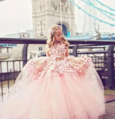 New Pink 3D Applique Flower Girls Dresses Bead Princess Kids Floor Length Dress Girl Pageant Ball Gown
New Pink 3D Applique Flower Girls Dresses Bead Princess Kids Floor Length Dress Girl Pageant Ball Gown