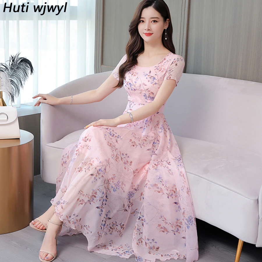 2019 Vintage Pink Floral Chiffon Beach Midi Dresses Summer 3XL Plus Size Print Boho Maxi Sundress Women Elegant Bodycon Vestidos
2019 Vintage Pink Floral Chiffon Beach Midi Dresses Summer 3XL Plus Size Print Boho Maxi Sundress Women Elegant Bodycon Vestidos