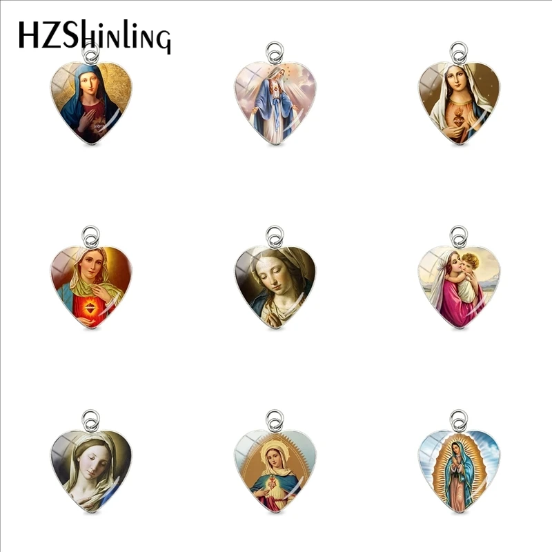 2019 New Fashion Virgin Mary Heart Pendants Our Lady of Guadalupe Jewelry Glass Art Picture Stainless Steel Charm for Christians
2019 New Fashion Virgin Mary Heart Pendants Our Lady of Guadalupe Jewelry Glass Art Picture Stainless Steel Charm for Christians