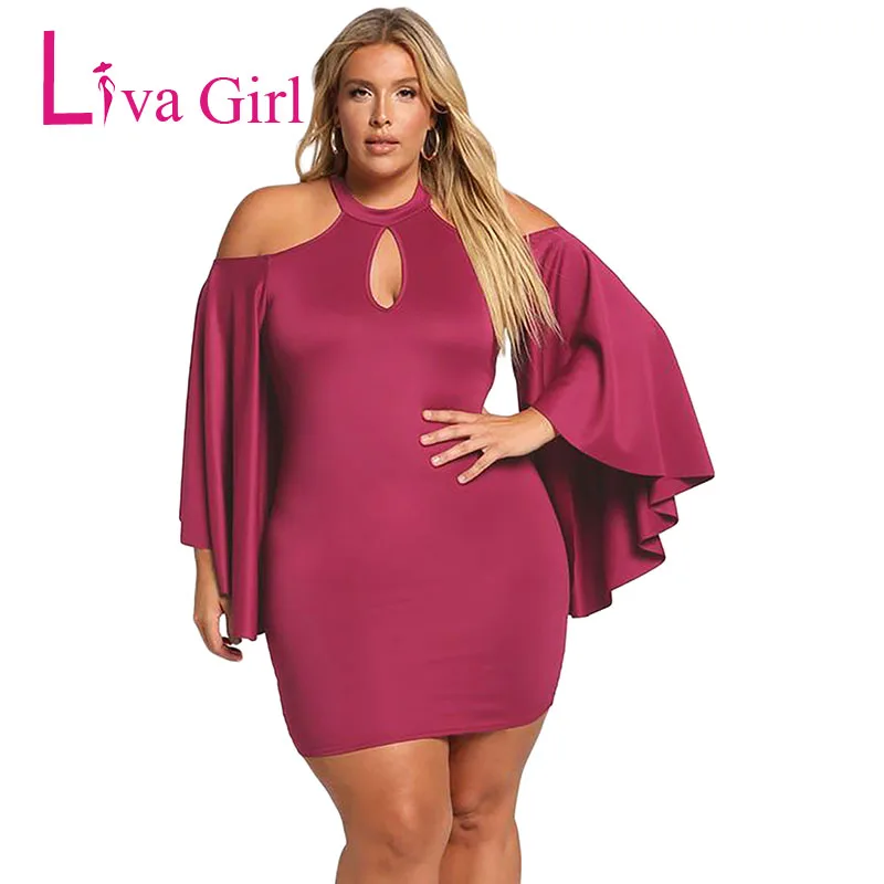LIVA GIRL Sexy Cold Shoulder Bodycon Mini Dress Women Summer Plus Size Long Bell Sleeve Large Party Dresses Cocktail Vestido 5XL
LIVA GIRL Sexy Cold Shoulder Bodycon Mini Dress Women Summer Plus Size Long Bell Sleeve Large Party Dresses Cocktail Vestido 5XL