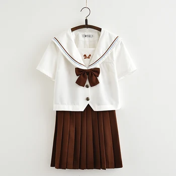 Svitania White and Brown Japaness School JK Uniform Sailor Suit High School College Suit Female Students Uniforms
Svitania White and Brown Japaness School JK Uniform Sailor Suit High School College Suit Female Students Uniforms
