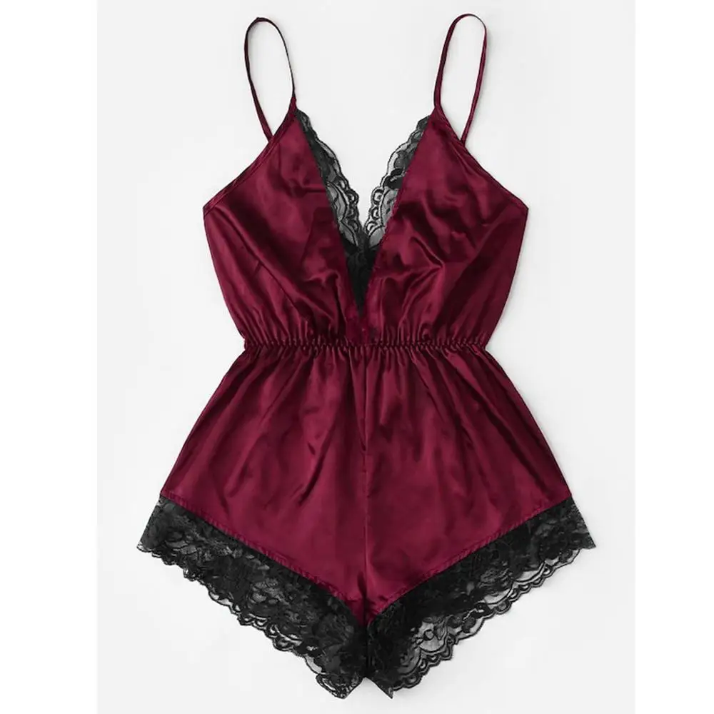 Women Sexy Lingerie Girl V-neck Lace Splice Bodysuit Sleepwear Babydoll combinaison pyjama Solid sleepwear Dropshipping@50
Women Sexy Lingerie Girl V-neck Lace Splice Bodysuit Sleepwear Babydoll combinaison pyjama Solid sleepwear Dropshipping@50