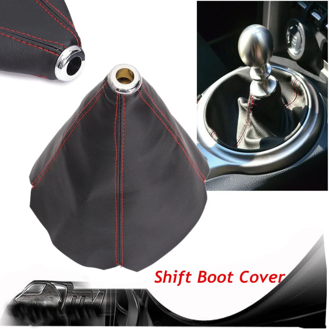 Universal Car PVC Leather Manual Gear Shift Knob Shifter Gaiter Boot Cover Automatic Gear Shift Collars Stitch Random Color