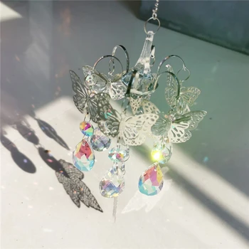 H&D Handmade Hanging Crystal SunCatcher Rainbow Maker Pendant Butterfly Charms Chakra Home Window Garden Xmas Wedding Decoration
H&D Handmade Hanging Crystal SunCatcher Rainbow Maker Pendant Butterfly Charms Chakra Home Window Garden Xmas Wedding Decoration