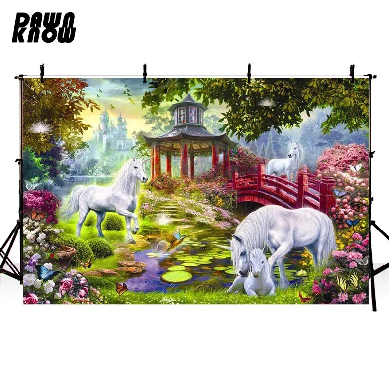 DAWNKNOW Fairy Tale Unicorn Photography Background For Children Fantasy Garden Castle Customize Backdrop For Photo Booth G543
DAWNKNOW Fairy Tale Unicorn Photography Background For Children Fantasy Garden Castle Customize Backdrop For Photo Booth G543