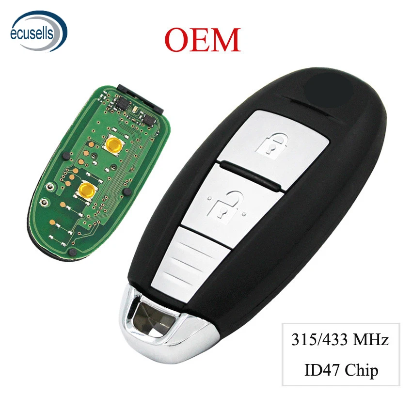 OEM 2 Buttons Smart Card Key Fob for SUZUKI Vitara 315/433MHZ With 47 Chip
OEM 2 Buttons Smart Card Key Fob for SUZUKI Vitara 315/433MHZ With 47 Chip