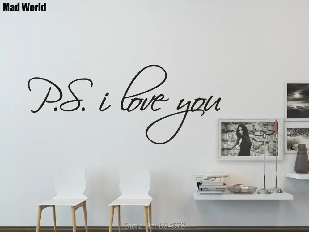 PS i LOVE YOU Inspirational Quote Bedroom 56 135w 47 113w 37 89w 1