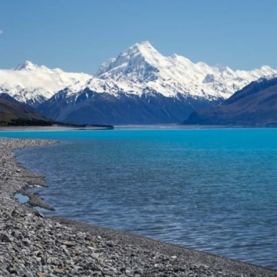 Aoraki Mt Cook and Lake Pukaki South Island New Zealand Poster Print by David Wall (12 x 17)