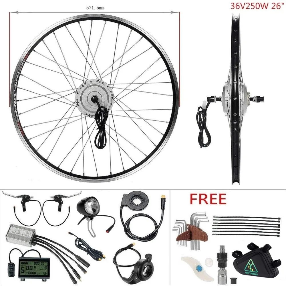 YOSE POWER DIY Ebike 36V 250W 26'' Front Wheel Brushless Hub Motor Kit Electric Bicycle Conversion Kit motor para bici electrica
YOSE POWER DIY Ebike 36V 250W 26'' Front Wheel Brushless Hub Motor Kit Electric Bicycle Conversion Kit motor para bici electrica