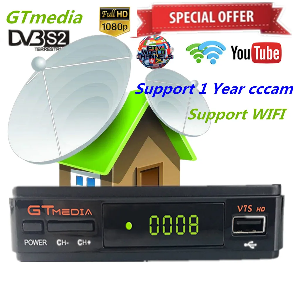 Hot DVB-S2 V7 Freesat hd Support WI-FI USB FTA Receptor de TV gtmedia v7s hd power by freesat Apoio Europa cline GTmedia V7S
Hot DVB-S2 V7 Freesat hd Support WI-FI USB FTA Receptor de TV gtmedia v7s hd power by freesat Apoio Europa cline GTmedia V7S