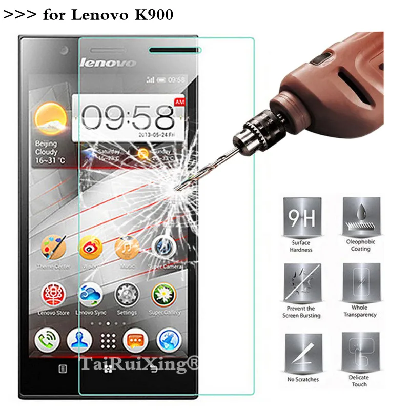 Закаленное Стекло для Lenovo K900 Экран протектор 2.5D 0.26 мм 9 H Защитная пленка K 900