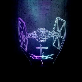 Cartoon Star Wars Tie Twin Ion Engines fighter Mixed Color Cartoon 3D Lamp LED Night Light 7 Color Gradient Gift Kids Toys Table
Cartoon Star Wars Tie Twin Ion Engines fighter Mixed Color Cartoon 3D Lamp LED Night Light 7 Color Gradient Gift Kids Toys Table