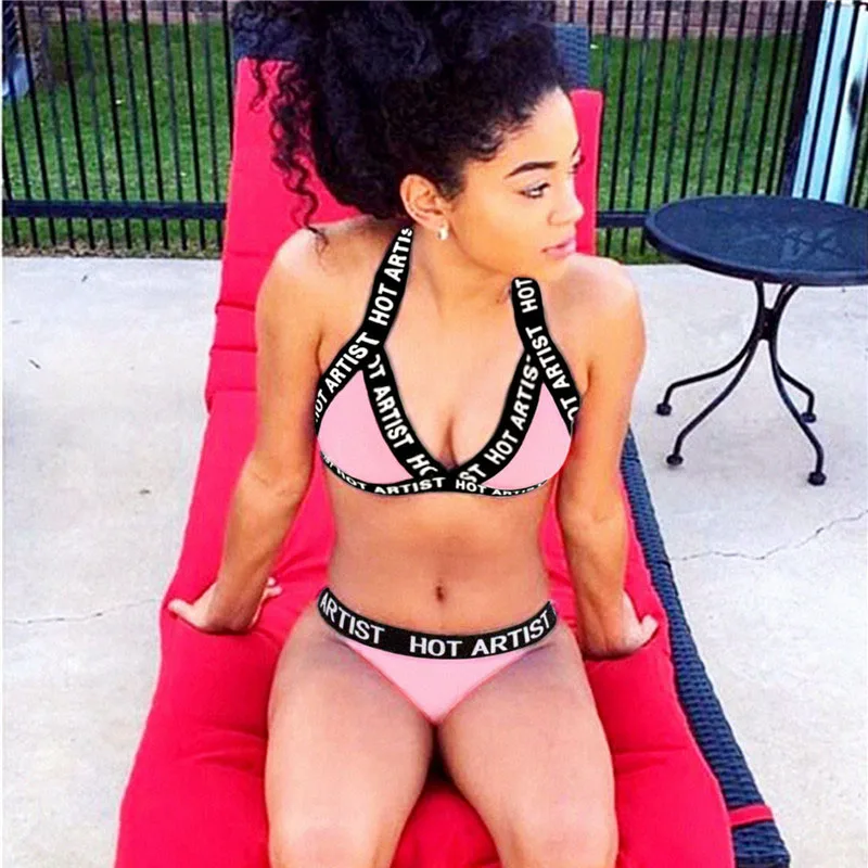 2019 Summer Casual Sports Bodycon Bodysuits Sexy Letter Print Bra G-sting Thong 2 Pieces Set Bodysuits Women Romper Jumpsuit
2019 Summer Casual Sports Bodycon Bodysuits Sexy Letter Print Bra G-sting Thong 2 Pieces Set Bodysuits Women Romper Jumpsuit