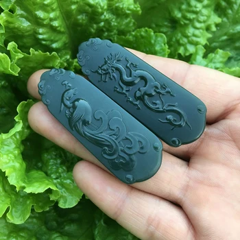Xinjiang Hetian jade sapphire, a fine material, dragon and phoenix, brand jade brand, men and women couples pendant
Xinjiang Hetian jade sapphire, a fine material, dragon and phoenix, brand jade brand, men and women couples pendant