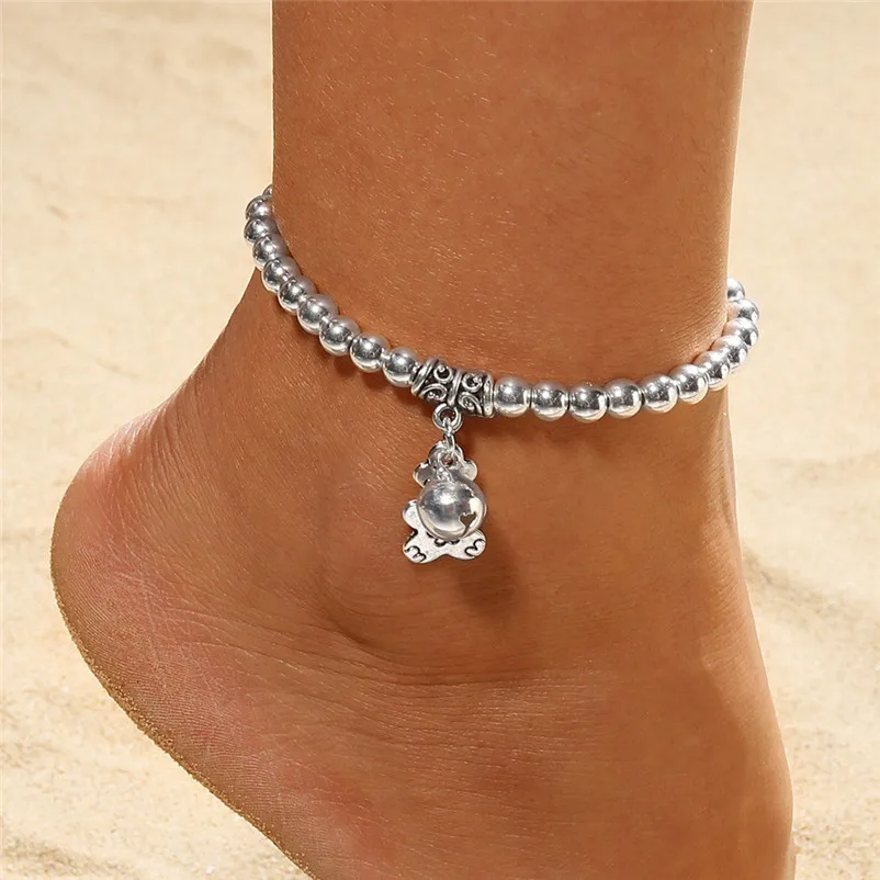 NEW Beads anklets for women Ankle Bracelet Double Chain Bell And Bear Anklet Jewelry Beach Sandals Pulseras Tobilleras Y17#N
NEW Beads anklets for women Ankle Bracelet Double Chain Bell And Bear Anklet Jewelry Beach Sandals Pulseras Tobilleras Y17#N