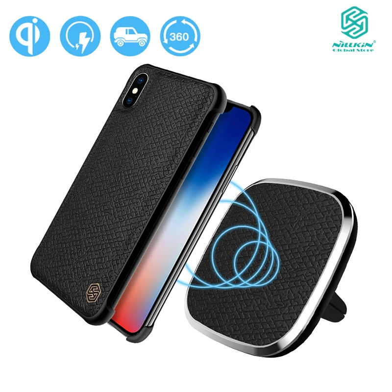 Nillkin Genuine Leather Qi car mount wireless Charger For iPhone X Quick Charging Holder Stand with Genuine Leather case for iPx
Nillkin Genuine Leather Qi car mount wireless Charger For iPhone X Quick Charging Holder Stand with Genuine Leather case for iPx