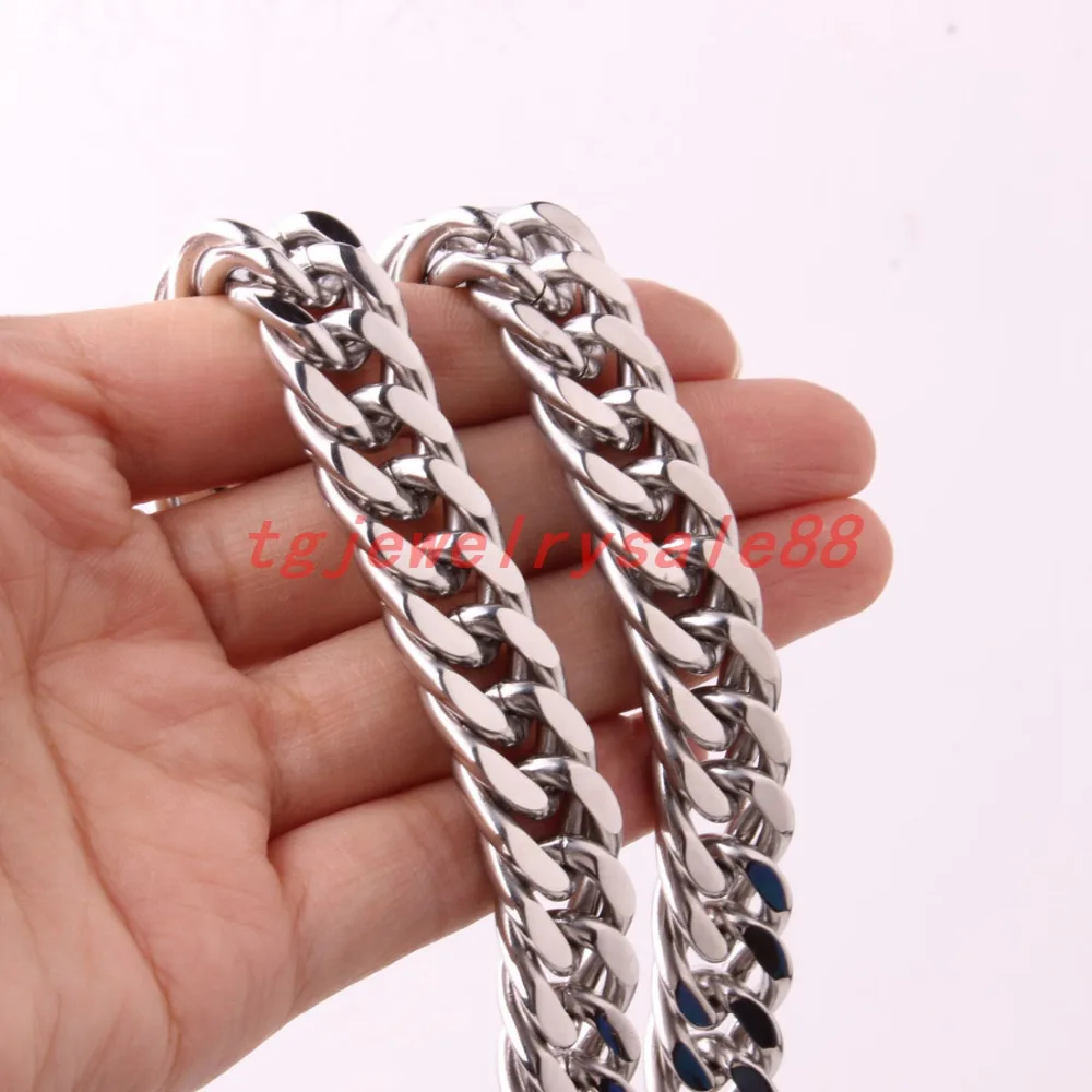 7-40inch 14mm Wide Silver Top Quality Never Fade Stainless Steel Men Solid Cuban Link Chain Necklace Or Bracelet Fashion
7-40inch 14mm Wide Silver Top Quality Never Fade Stainless Steel Men Solid Cuban Link Chain Necklace Or Bracelet Fashion